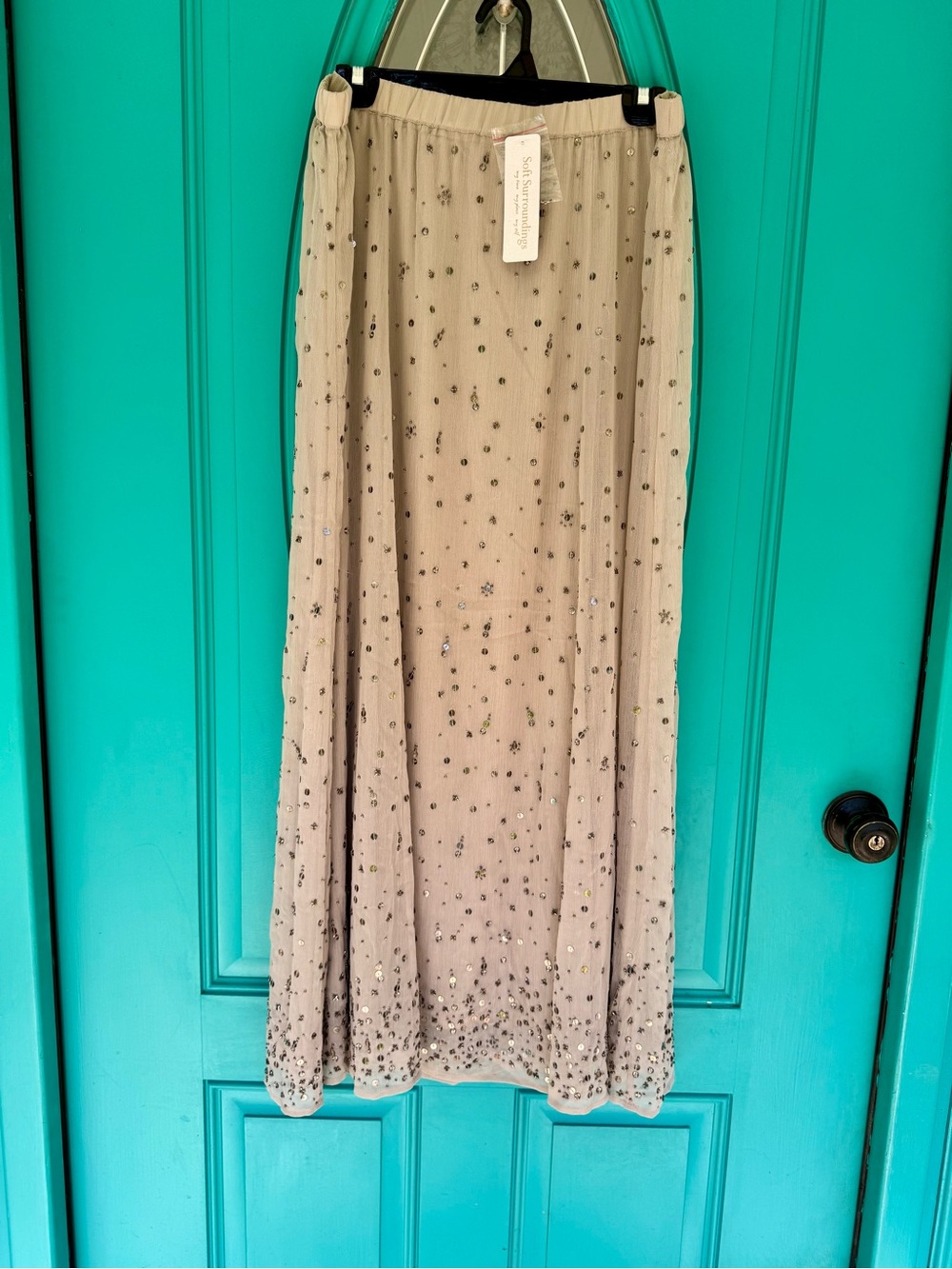 Soft Surroundings Champagne Celebrations Skirt in Faded Taupe